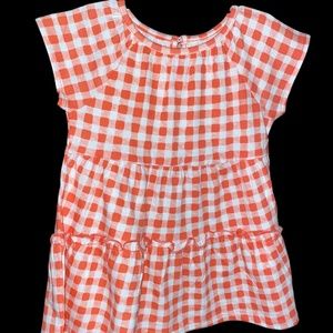 dip Mommy & Me Orange Gingham Checkered Dress Baby Toddler 12-18 Mos